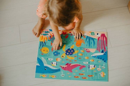 Mudpuppy Puzzle z okienkami Przyjęcie w oceanie 12 elementów 2+