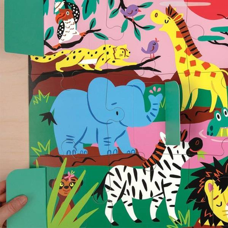 Mudpuppy Puzzle z okienkami Safari 12 elementów 2+