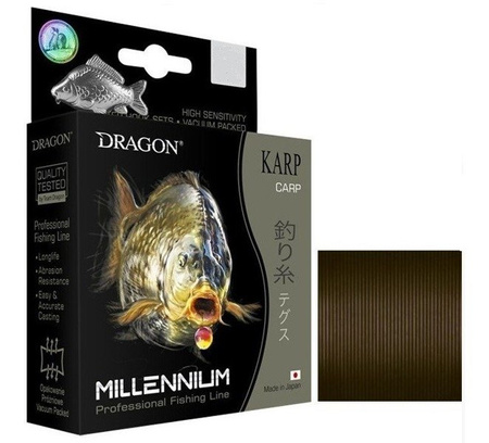 Żyłka  Millenium / Made In Japan KARP 400 m 0.22 mm/5.98 kg ciemnobrązowa    DRAGON PDF-31-56-022