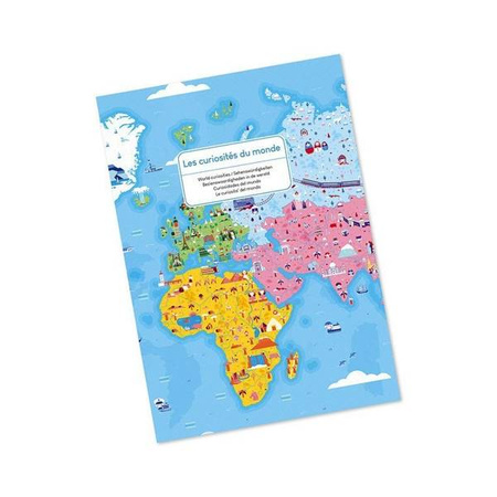 Puzzle edukacyjne z figurkami 3D Cuda świata 350 elementów 7 +, Janod