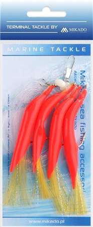 ZESTAW MORSKI - HAIR TUBE RIG - hak 3/0 (RED/YELLOW) MIKADO LS-A630-3/0-03