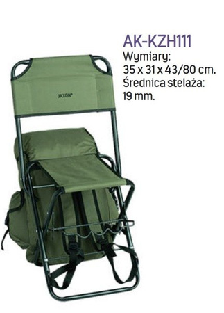 KRZESŁO WĘDKARSKIE Z PLECAKIEM 35X31X43/80CM JAXON AK-KZH111