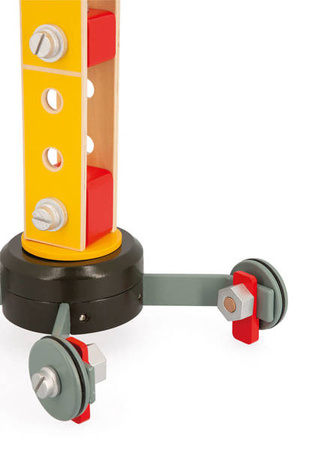 Duży drewniany dźwig do składania z narzędziami 3+, Janod