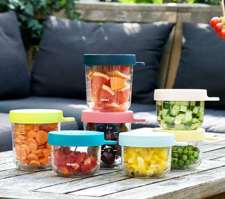 Beaba Pojemnik słoiczek szklany z hermetycznym zamknięciem 250 ml dark blue