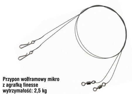 (R) PRZYPON WOLFRAMOWY MIKRO Z AGRAFKĄ FINESSE 15cm/2,5KG op. 2szt. KONGER 260001015
