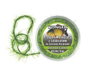 PRZYPON KARPIOWY MASKUJĄCY Z LEDCOREM JASNO ZIELONY 45lbs/5m KONGER 286004045