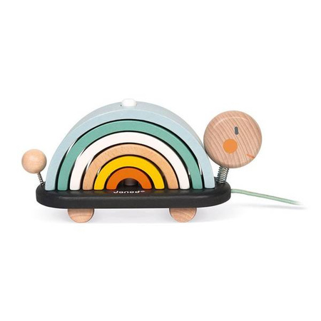 Drewniany tęczowy żółwik do ciągnięcia Sweet Cocoon, Janod