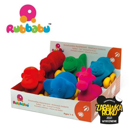 Rubbabu Zestaw 6 sensorycznych zwierzątek - pojazdów (opakowanie zbiorcze 6 szt.)