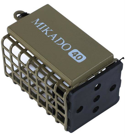 KOSZYCZEK ZANĘTOWY Z DENKIEM KWADRATOWY (25x30x44) 40g - CIEMNA OLIWKA - op.10szt MIKADO AMKZ-02-40-CO