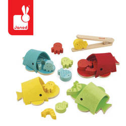 Sortowanie kolorów Wieloryby filcowe 2+, Janod
