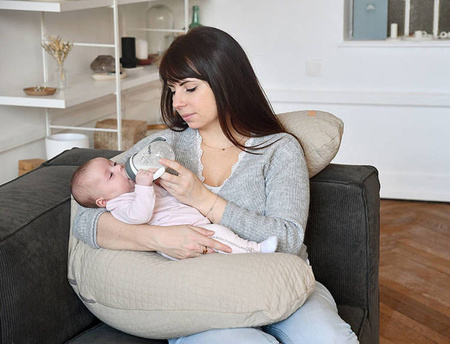 Beaba Ergonomiczna poduszka rogal dla kobiet w ciąży i karmiących Big Flopsy ™ Fleur de coton Linen