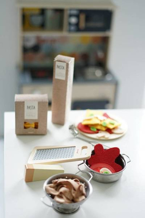 Filcowy zestaw makaronów i akcesoria do przyrządzania włoskiej pasty 3+, Janod