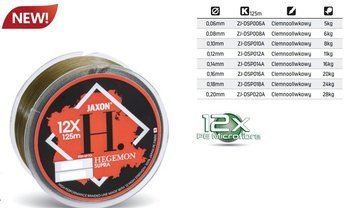 PLECIONKA HEGEMON 12X SPLOTOWA SUPRA 0,14 125M KOLOR CIEMNAOLIWKA JAXON ZJ-DSP014A