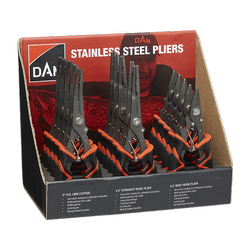 STAINLESS STEEL PLIERS DISPLAY 3-TYPES 18PC S DAM (70747)