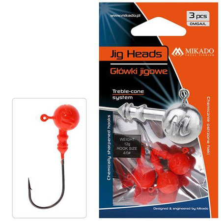 GŁÓWKA ABERDEEN JIG BN 12 g - 3/0 - op.3szt. / POMARAŃCZOWY MIKADO OMGAJO12-3/0