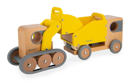 Wywrotka i spychacz drewniane Bolid 2+, Janod