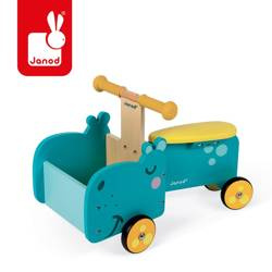 Drewniany jeździk ze skrzynią Hipopotam, Janod