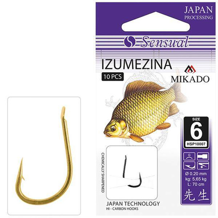 HACZYK SENSUAL - IZUMEZINA ZŁOTY Nr 10 G / 0.16mm / 70cm - torebka 10szt. MIKADO HSP10007-10G016