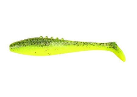 Ripper  Lunatic PRO 3"/7,5cm 4szt./bag SUPER YELLOW/CLEAR  black glitter    DRAGON CHE-LN30D-41-958
