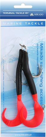 ZESTAW MORSKI - PILK D-TWIST RIG 14cm - hak 2x8/0 (BLACK/RED) MIKADO LS-A075-14-04