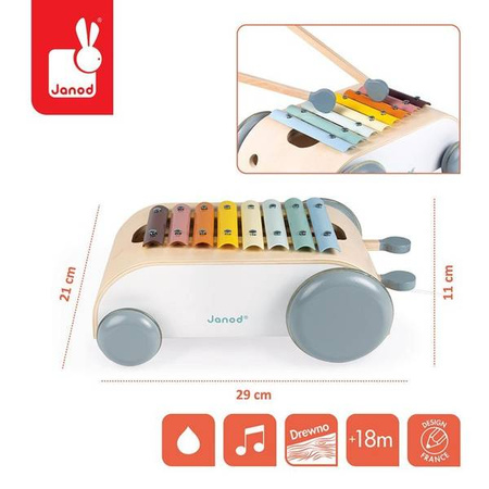 Wózek drewniany cymbałki do ciągnięcia 8 tonów Sweet Cocoon, Janod