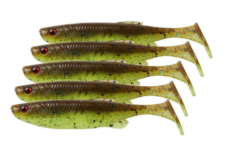 FAT MINNOW T-TAIL 9CM 7G CHARTREUSE PUMPKIN 5PCS Savage Gear (76992)