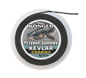 Tanio: PRZYPON SUMOWY KEVLAR 150kg/10m CZARNY KONGER 285011150 Cena 25,26  zł | 5901393144645 opinie, internetowy Sklep Wędkarski | AbcWedkarza.pl