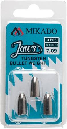 CIĘŻAREK - JAWS TUNGSTEN BULLET STALOWO SZARY 5.32 g - op.3 szt MIKADO OMCJ-007P-5.32