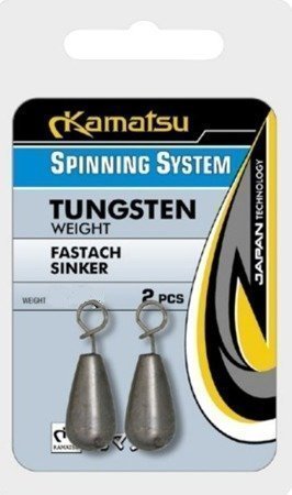 CIĘŻARKI WOLFRAMOWE FASTACH SINKER 10,6g/3/8oz. OP 2SZT SPINNING SYSTEM KAMATSU 668004005