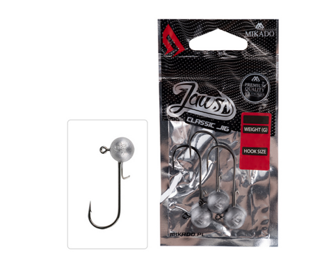 GŁÓWKA JAWS CLASSIC JIG BN 30gr - 2/0 - op.3szt. MIKADO OMGJC-30-2/0-BN