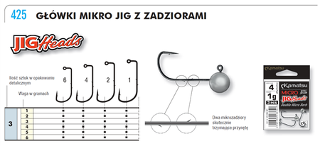 GŁÓWKA JIGOWA MICRO SPECJAL 1-1 OP.3SZT KAMATSU 425001001