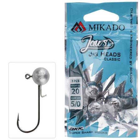 GŁÓWKI JIGOWE JAWS CLASSIC JIG BN 10gr - 2/0 - op.3szt. MIKADO OMGJC-10-2/0-BN