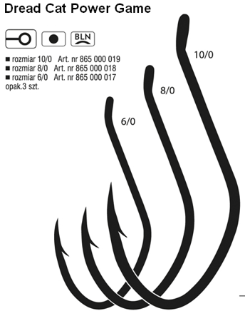 HACZYK SUMOWY CAT FISH 10/0BLNO OP.3SZT DREAD CAT® 865000019