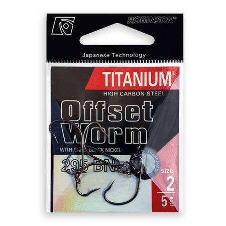Haczyk Titanium Offset Worm 295 (5 szt.), rozm. 1/0 Robinson 02-P-295BN-1/0