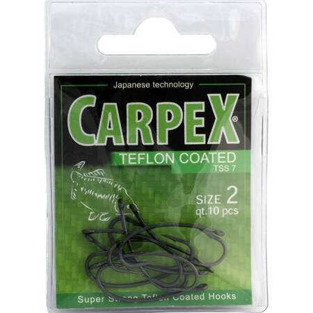 Haczyk karpiowy Carpex Teflon Super Strong 7, rozmiar 4 (10 szt.) Carpex 02-C-TSS7-004