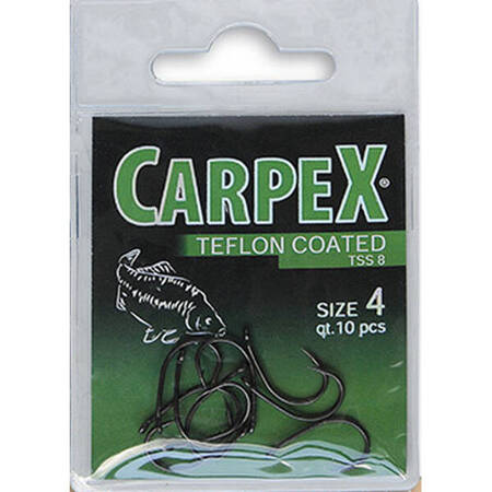 Haczyk karpiowy Carpex Teflon Super Strong 8, rozmiar 1 (10 szt.) Carpex 02-C-TSS8-001