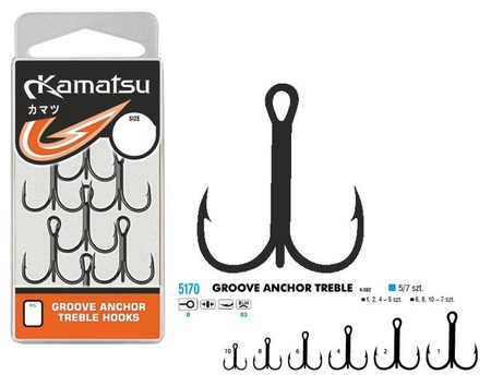 KAMATSU KOTWICE K-082 GROOVE ANCHOR TREBLE  01BLN OP.5SZT 517000301