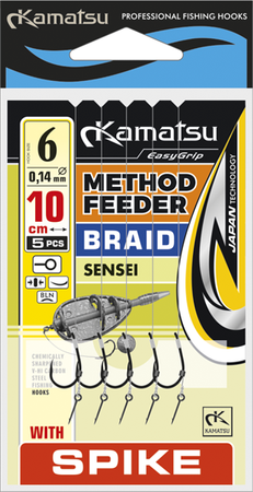 KAMATSU METHOD FEEDER BRAID SENSEI SPIKE 8 BLNO/10cm/0,14mm K-812 OP.5 SZT KAMATSU KONGER 502333308