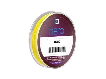 PLECIONKA HERO 8 / fluo żółta 0,12mm 8,2kg   15m Delphin (101001733)