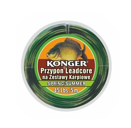 PRZYPON LEADCORE SPRING SUMMER NA ZESTAWY KARPIOWE 45Lbs/5m TEAM CARP KONGER 960006045