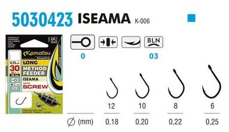 PRZYPON METHOD FEEDER 30CM ISEAMA 10BLNO/0,20mm WITH SPEAR OP.10SZT KAMATSU 503042310