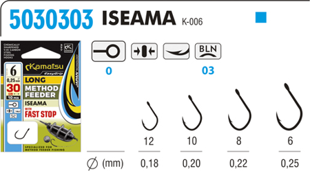 PRZYPON METHOD FEEDER 30CM ISEAMA 6BLNO/0,25mm FAST STOP OP.10SZT KAMATSU 503030306