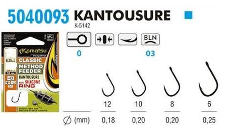 PRZYPON METHOD FEEDER CLASSIC KANTOUSURE 12BLNO/10cm/0,18mm WITH SILICONE RING OP.10SZT KAMATSU 504009312
