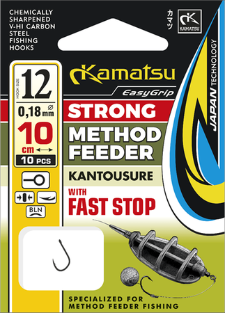 PRZYPON METHOD FEEDER KANTOUSURE 12BLNO/10cm/0,18mm FAST STOP OP.10SZT KAMATSU 503002312