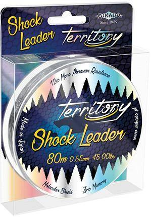 PRZYPON STRZAŁOWY - TERRITORY SHOCK LEADER 45lbs/0.55mm/80m - TRANSPARENTNY - op.1szp.