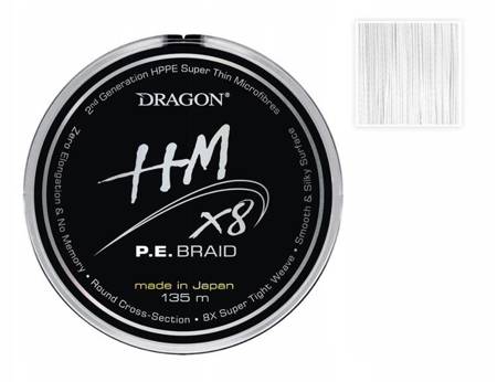 Plecionka  HM X8 P.E.BRAID / Toray 135 m 0.06 mm/5.50 kg jasnoszara    DRAGON PDF-40-00-006