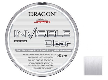 Plecionka Invisible CLEAR / Momoi 135 m 0.12 mm/10.60 kg przeźroczysta DRAGON PDF-41-10-312