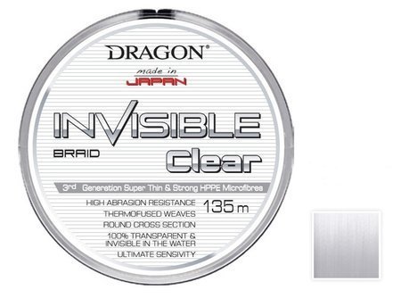 Plecionka  Invisible CLEAR / Momoi 135 m 0.20 mm/21.10 kg przeźroczysta    DRAGON PDF-41-10-320