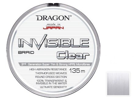 Plecionka  Invisible CLEAR / Momoi 135 m 0.25 mm/25.80 kg przeźroczysta    DRAGON PDF-41-10-325