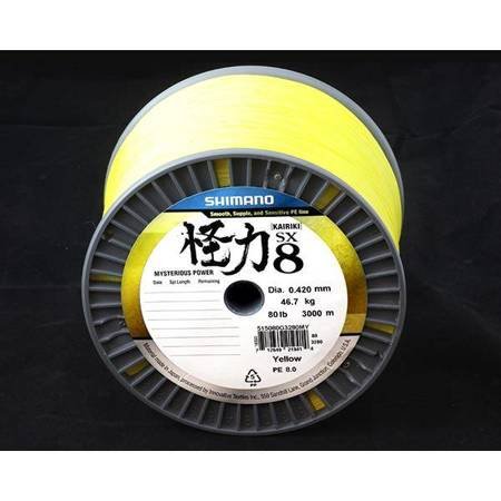 Plecionka Kairiki 8 0,280mm 3000m 29,3kg Yellow Shimano (59WPLM98S4J)